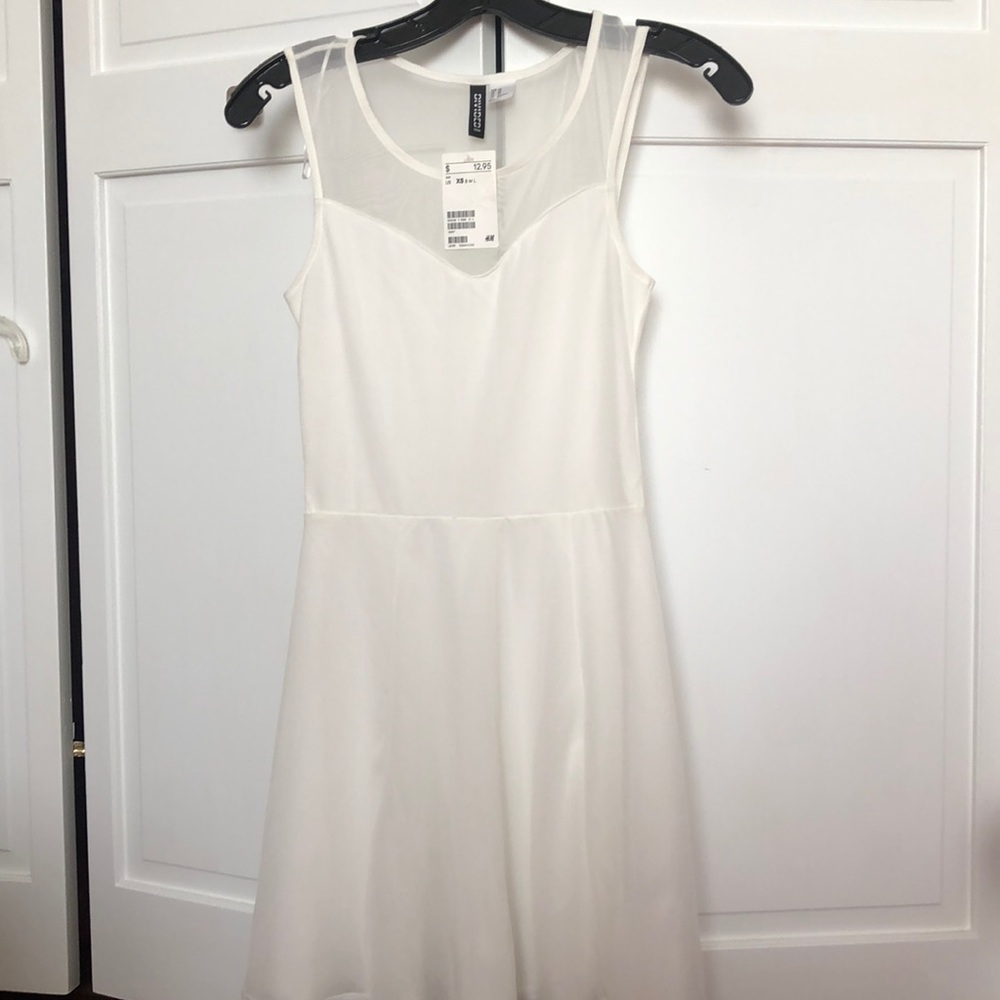 White skater dress